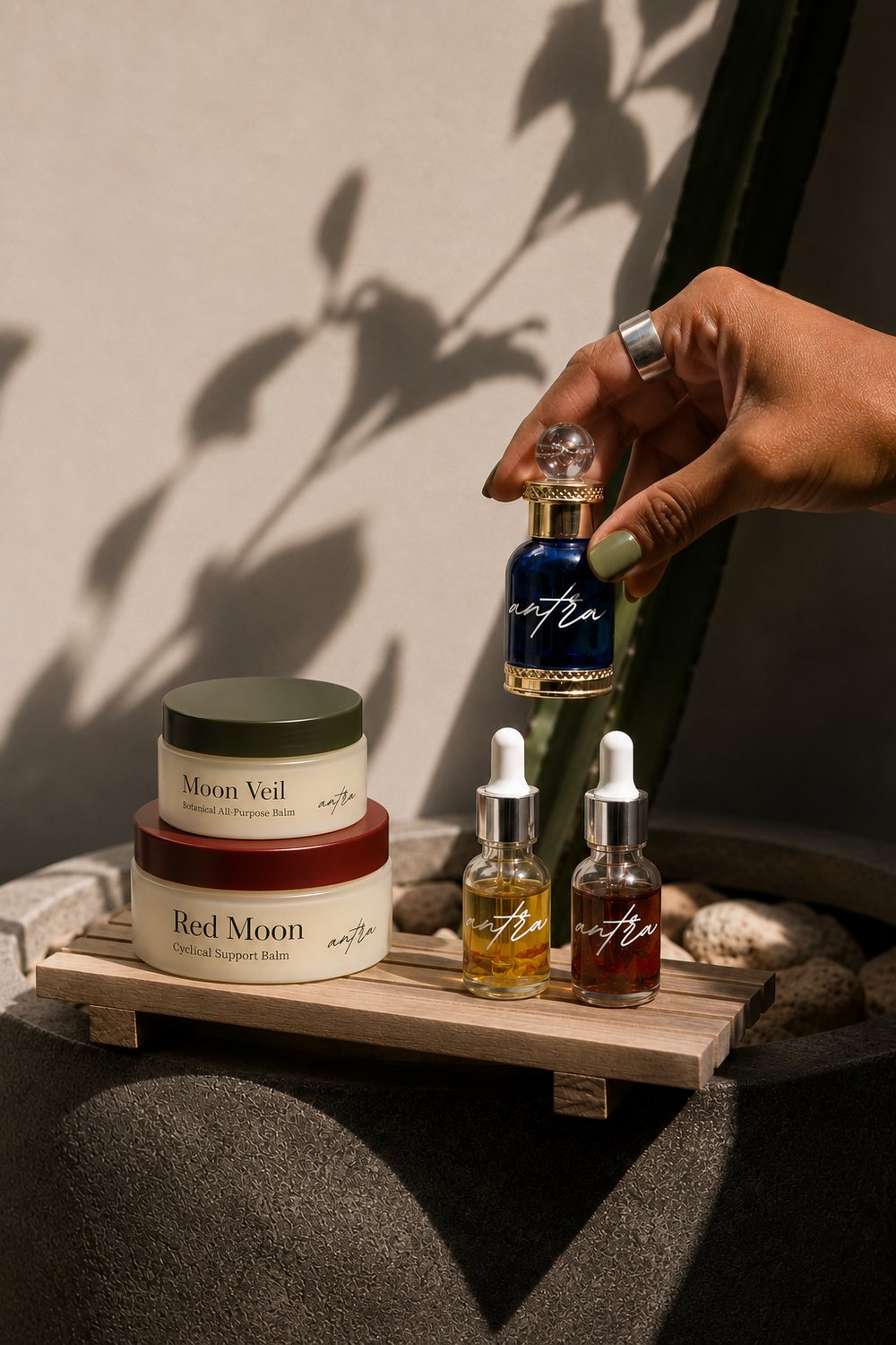 Antra balms, oils and perfume — Moon Veil, Red Moon and the Vero collection